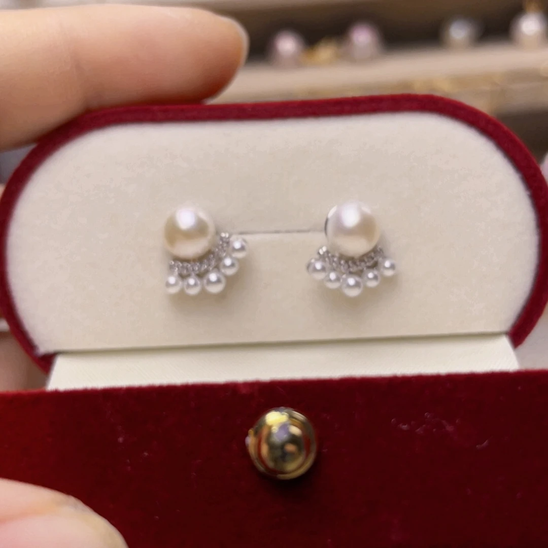 银S925镶嵌淡水珍珠珍珠首饰