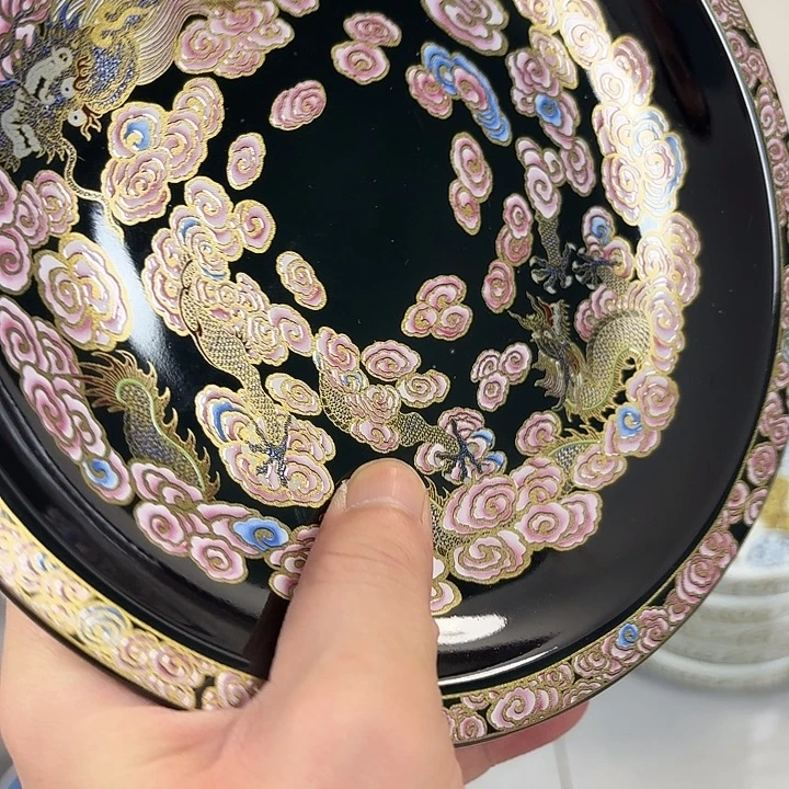 瓷片5彩双龙大胡乘景德镇