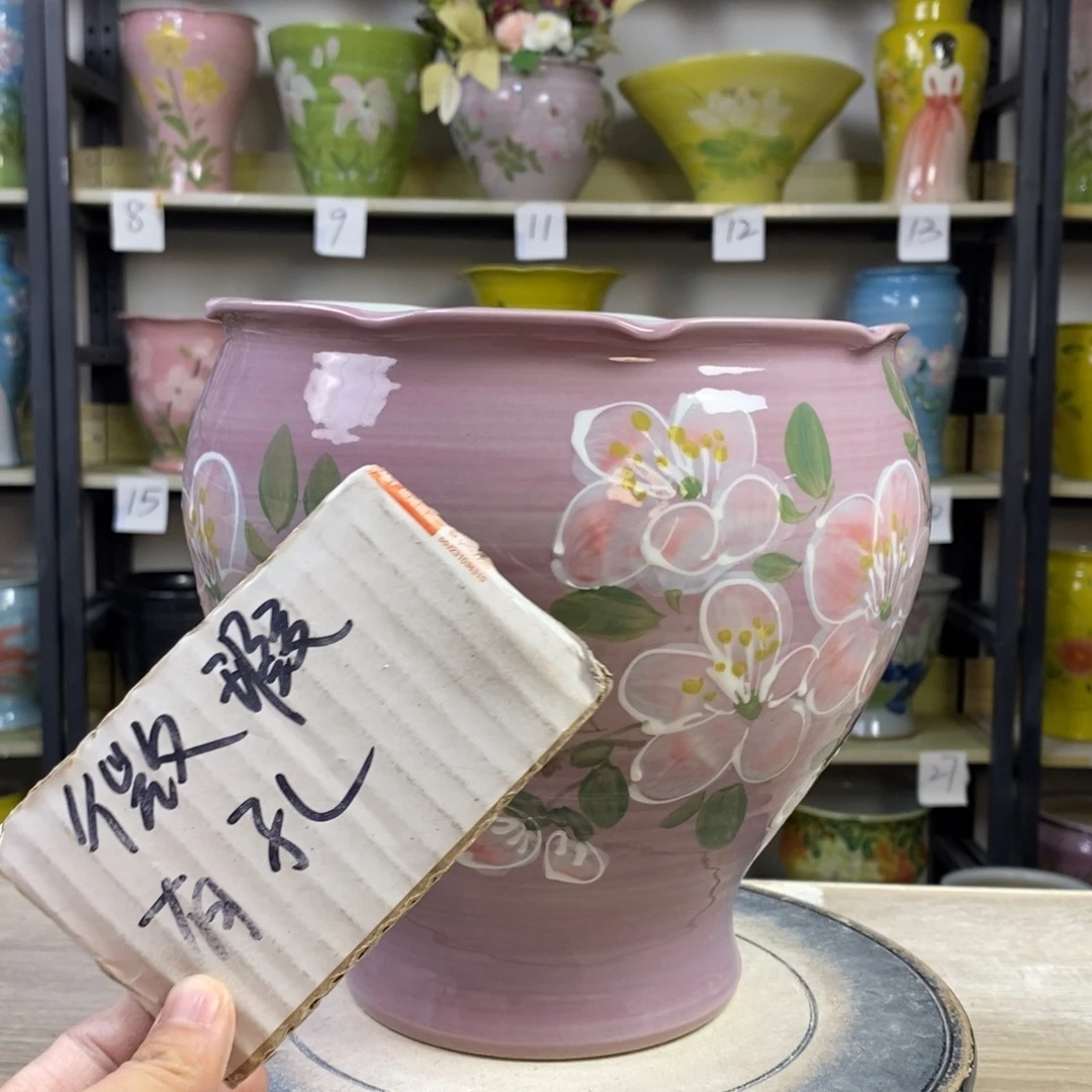 景德镇手工手绘陶瓷花盆