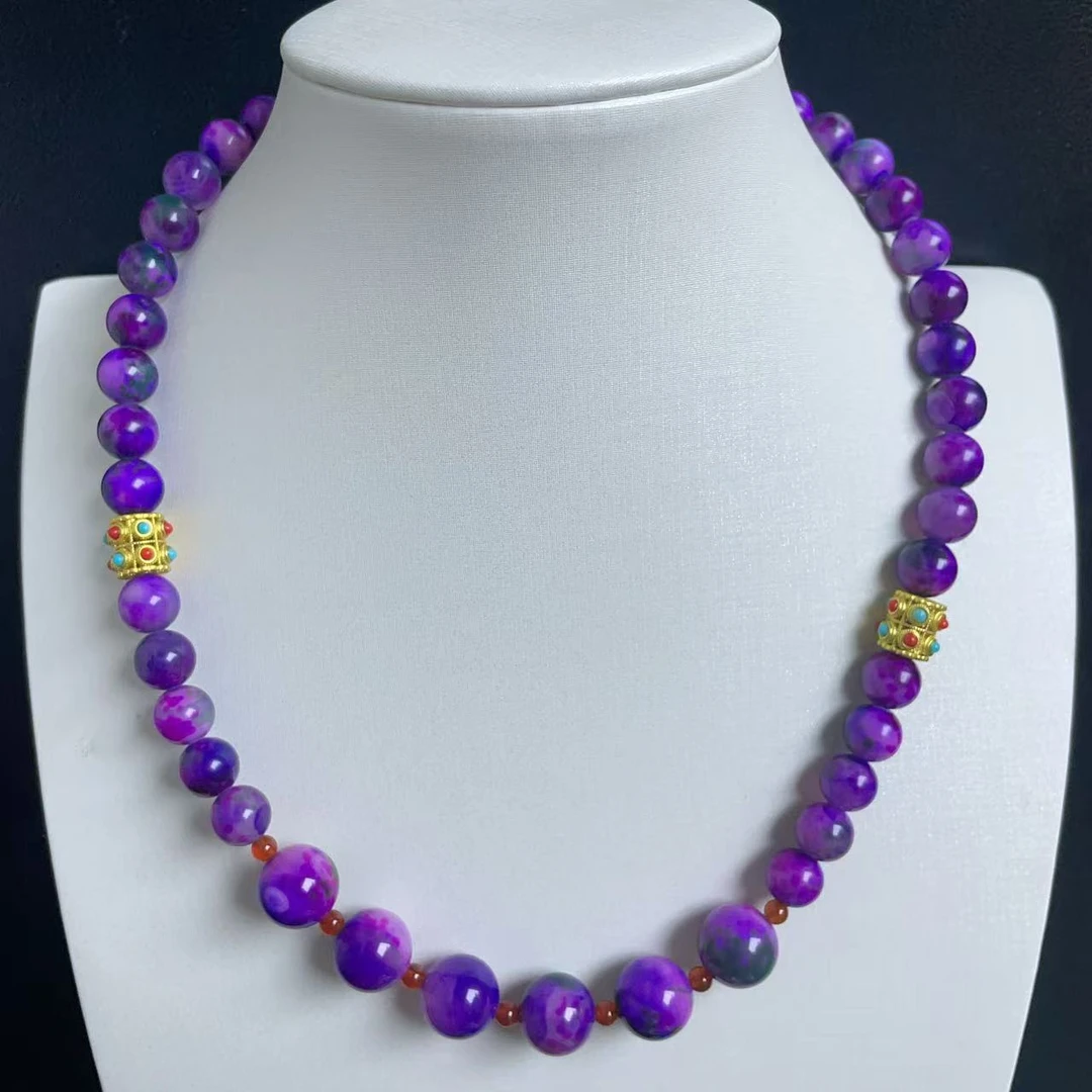 高奢典藏-天然七彩古药药花魂玉项链-多样性发货-0456