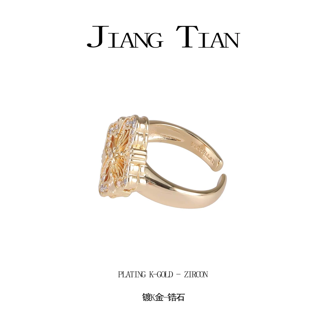 铜合金锆石戒指 轻奢时尚阿布戒指（开口可调节）3109