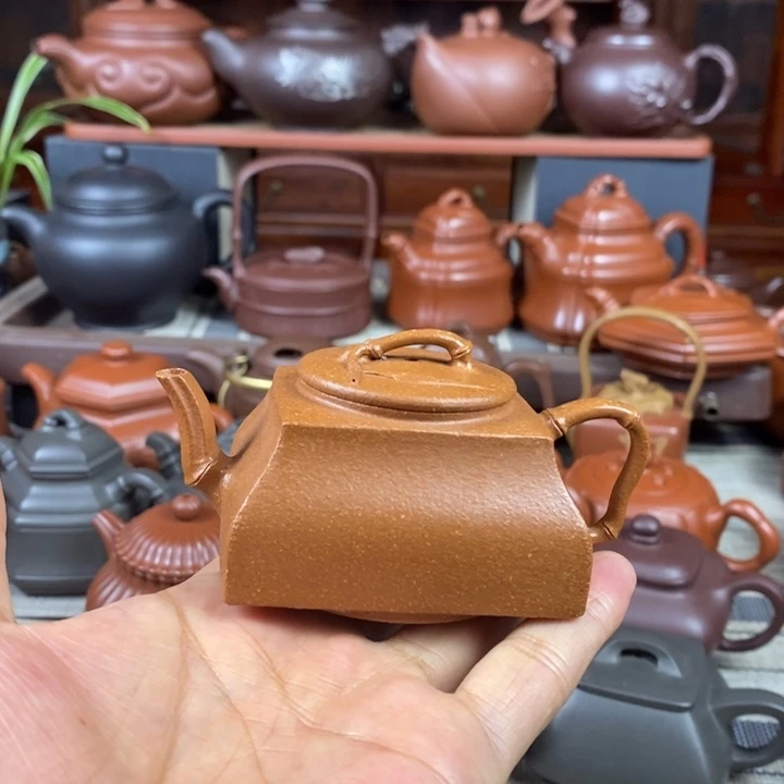 紫砂茶壶方竹石瓢120cc原矿黄金老段特价