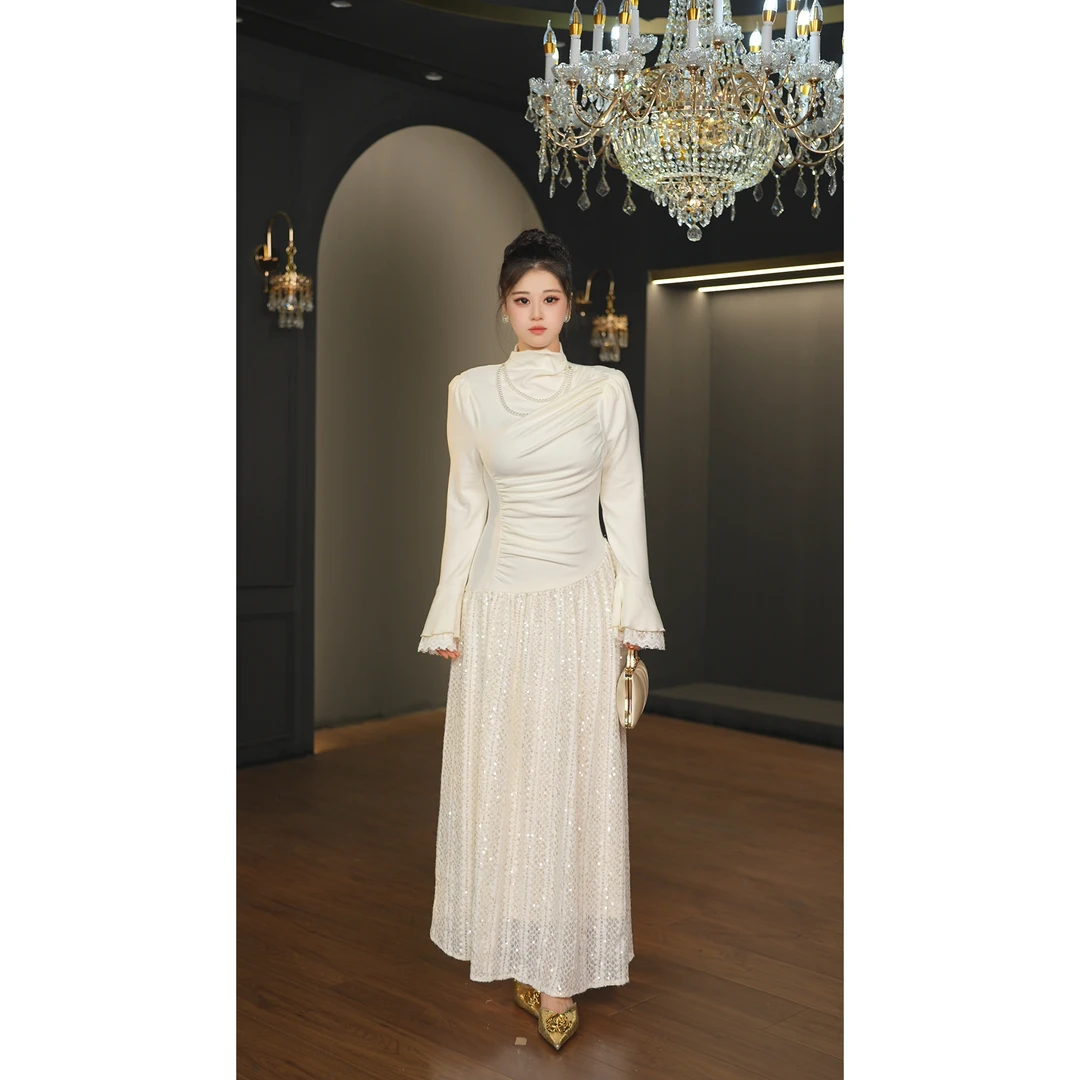 【拉夏贝尔】月珠流影-022 大码秋冬季连衣裙（DMX2560）