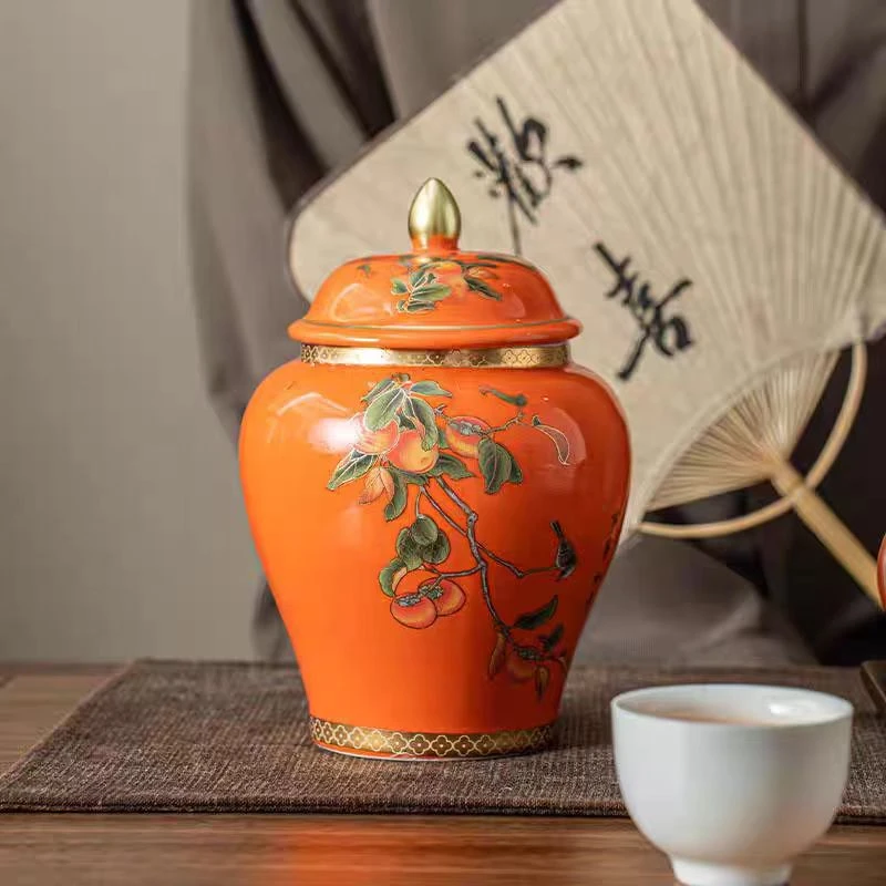 SD事事如意陶瓷茶叶罐家用红茶白茶绿茶散茶密封罐G 088