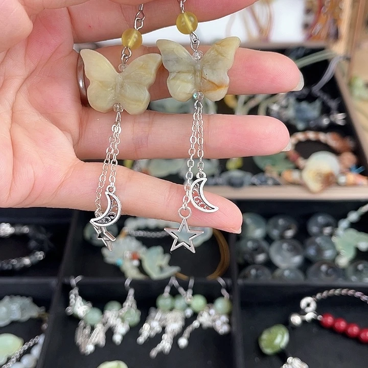 蛇纹石玉合金颈饰