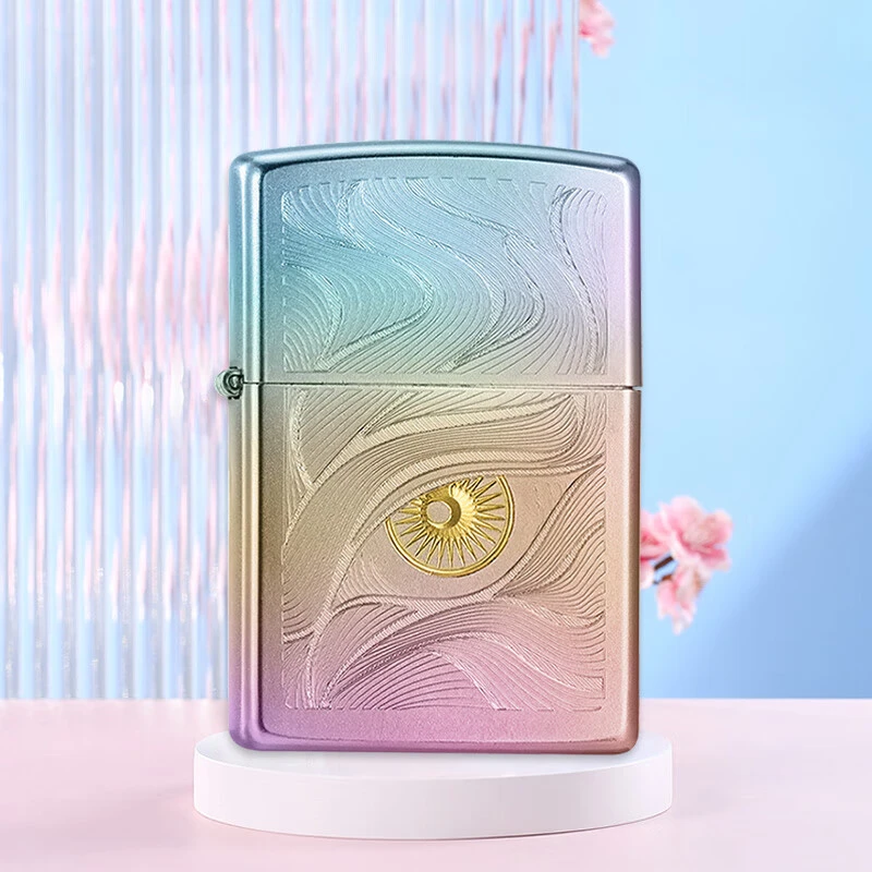 ZIPPO/之宝打火机正版镀银炫彩秋水含睛刻字送男友七夕礼物TCJ1