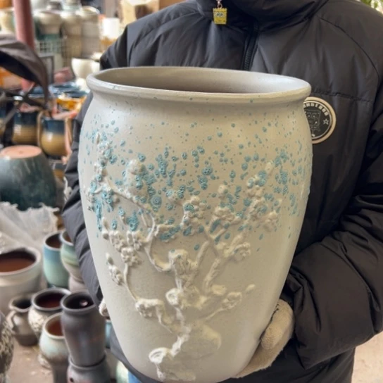 紫砂花盆高36口25————-