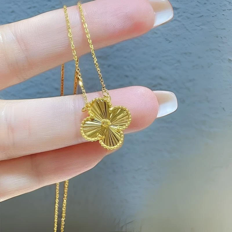 合金吊坠 合金吊坠 宝灵铺BLP四叶草项链女小香风轻奢小众幸运草