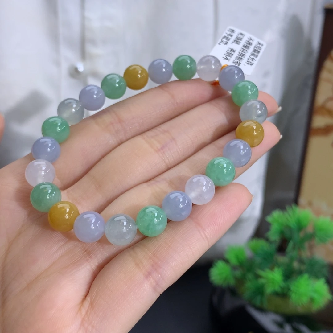 手串翡翠未镶嵌卡8.0冰润多宝手串