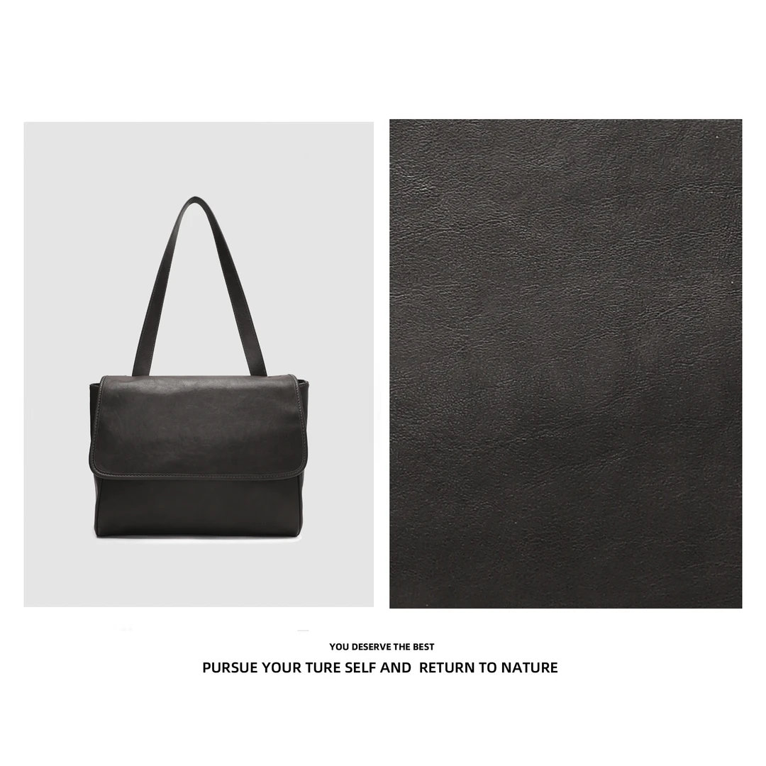 2025邮差包男女同款简约斜挎包韩版单肩托特包烟灰色女士时尚1655