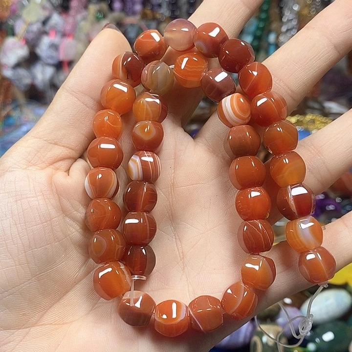 未镶嵌玛瑙/玉髓珠宝半成品玛瑙南瓜珠卡10mm