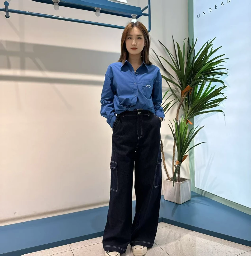 【辰美优选】柚丁/26872早秋新款工装牛仔裤