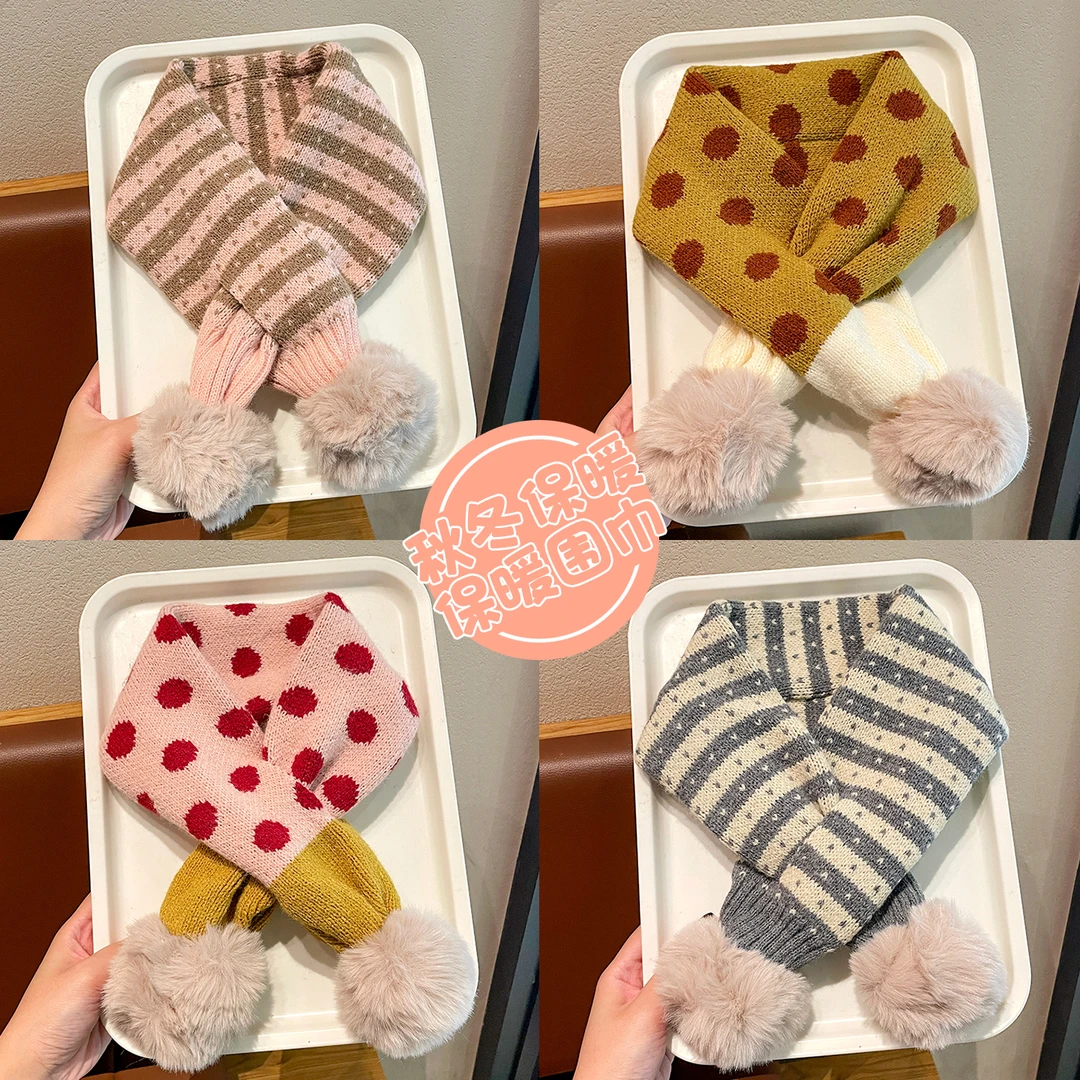 韩系儿童围巾秋冬季加厚保暖宝宝围脖男女童脖套防风针织毛线护颈