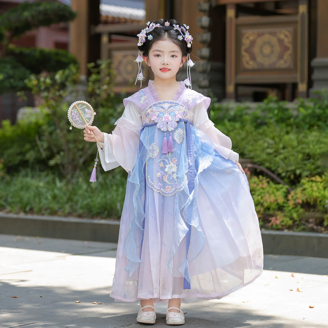女童汉服春秋2025新款儿童襦裙古装国风女孩连衣裙秋季古风超仙女