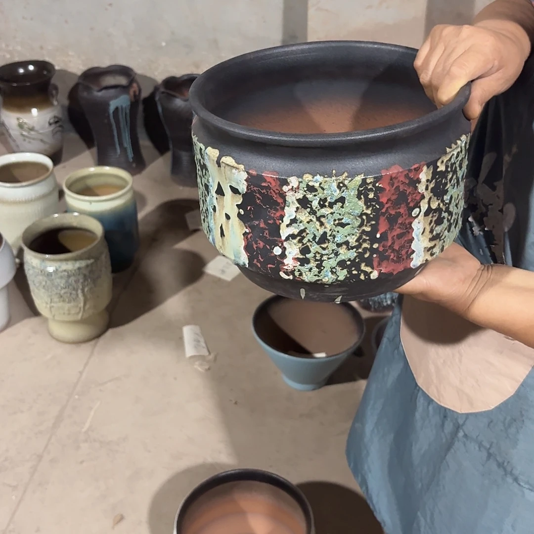 紫砂花盆口25高20