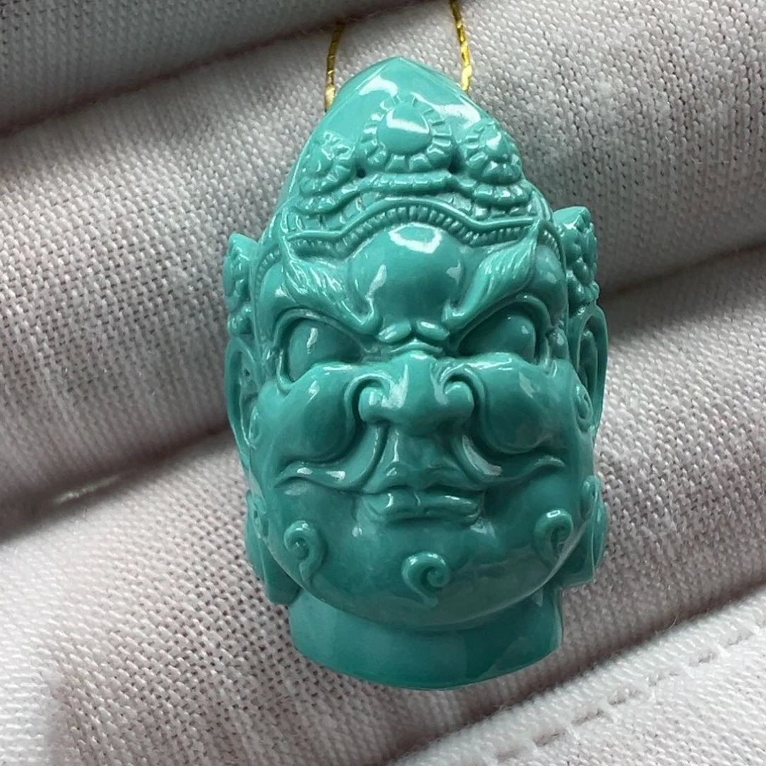 绿松石未镶嵌黄财神