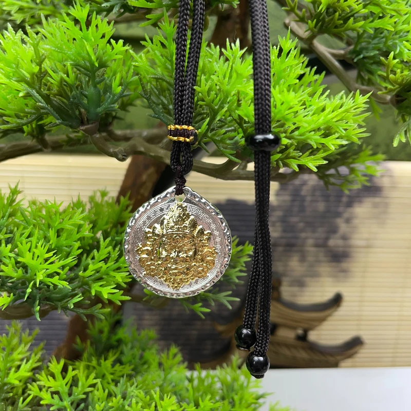 吊坠足银 999.9 【58】15g时尚财神无事牌项链吊坠