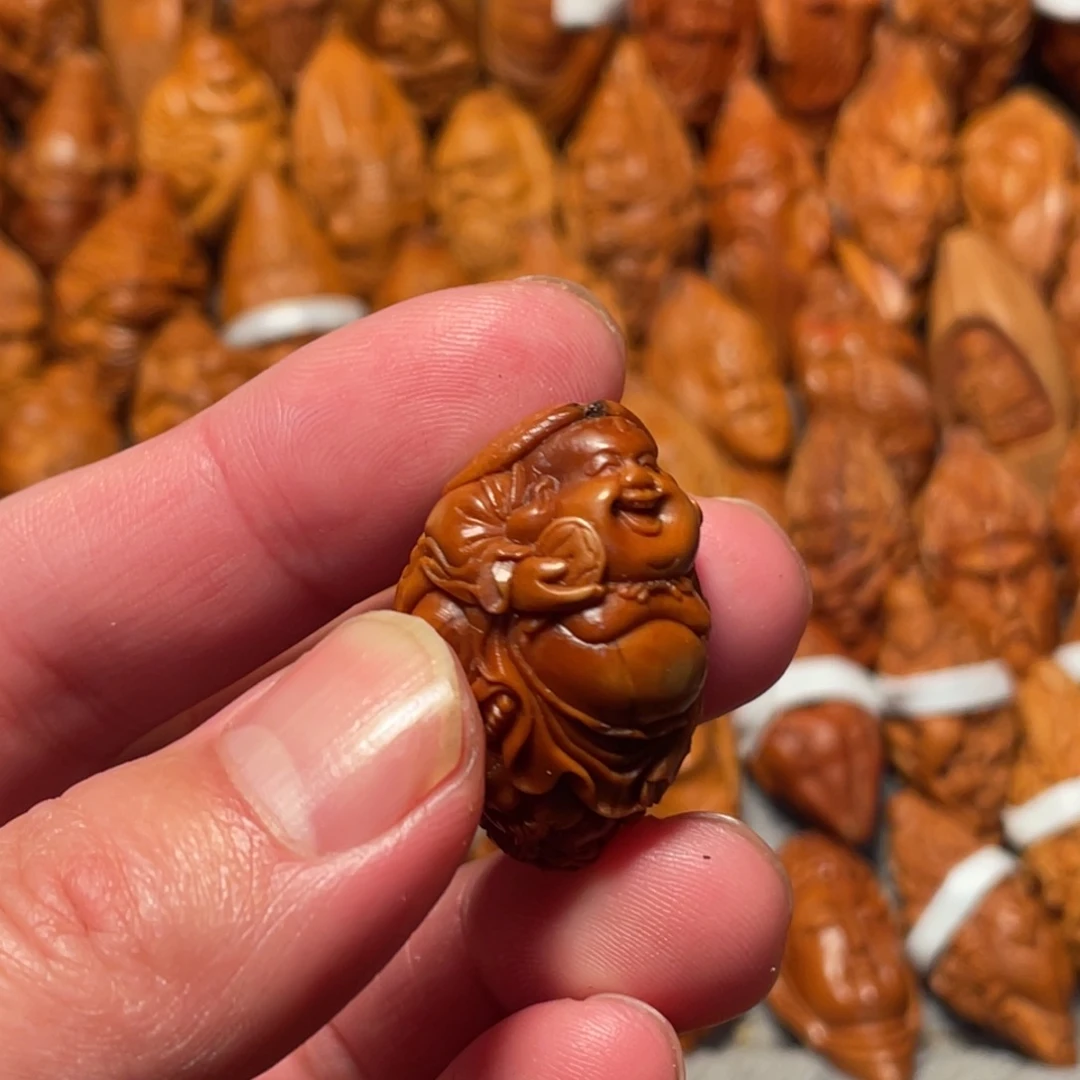 国***漆橄榄核手串/手链五子弥勒