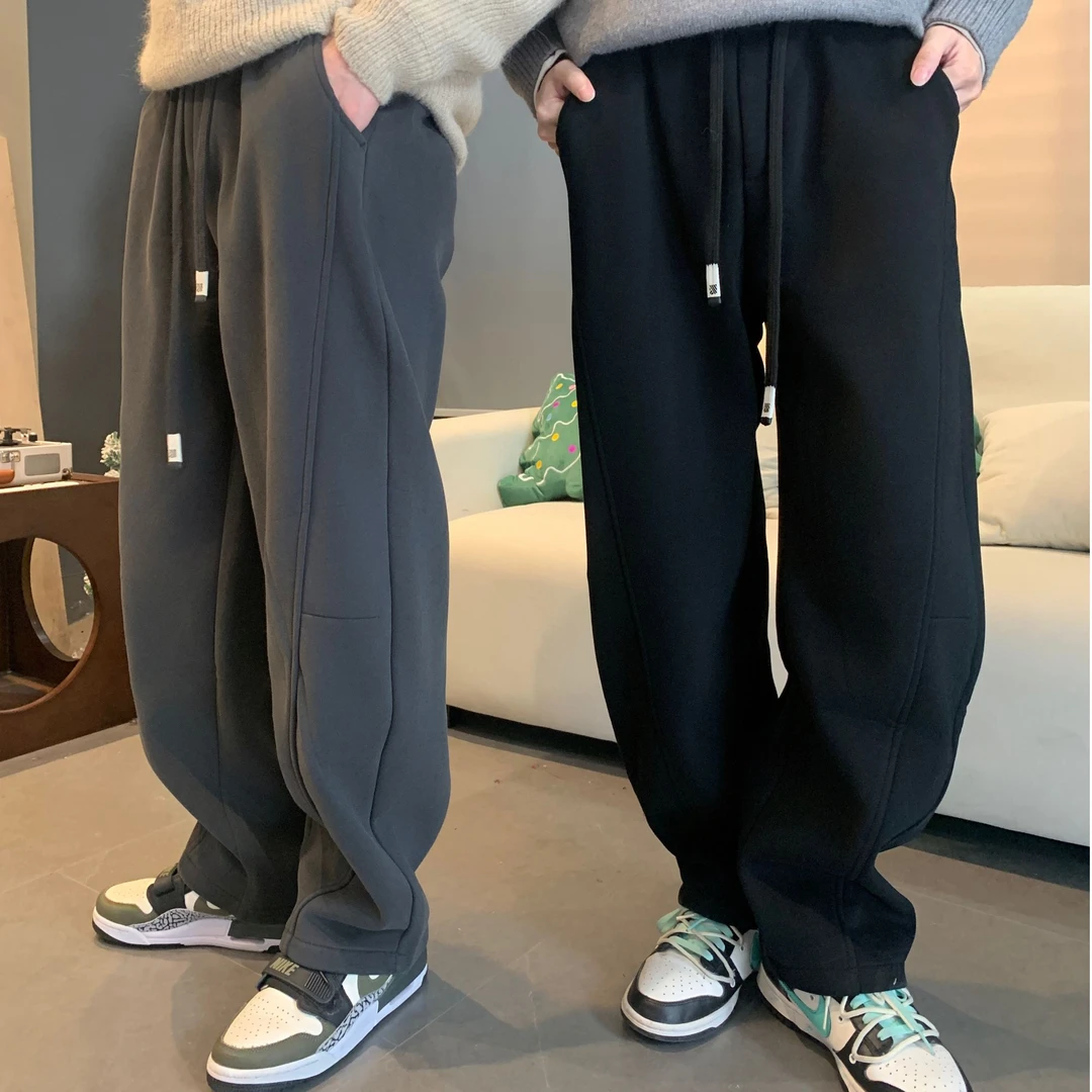 【ONEARTS裤子】加绒冬季加厚重磅潮牌美式直筒百搭休闲弯刀卫裤