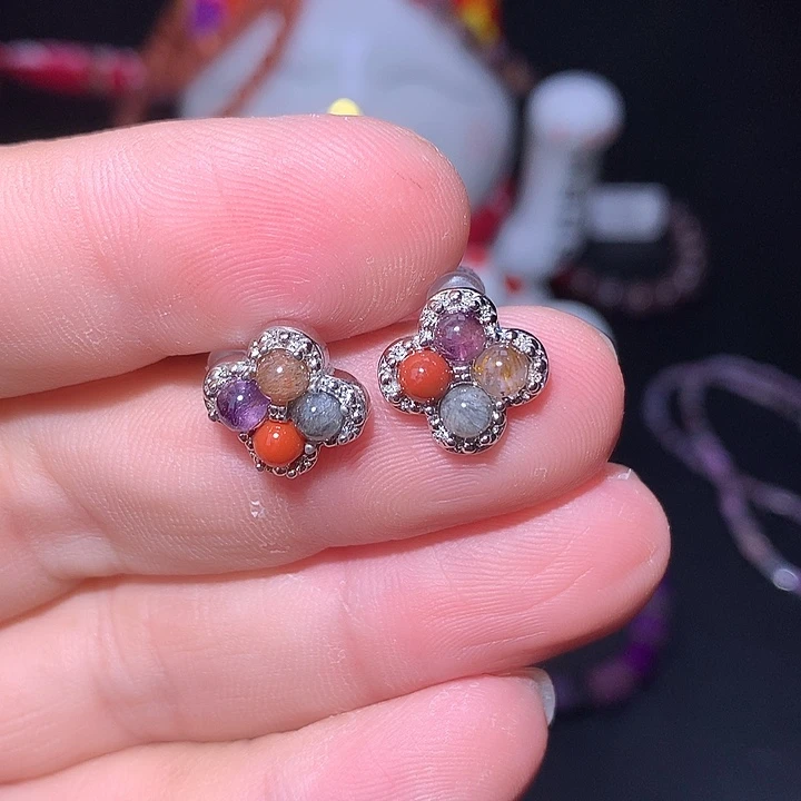 水晶耳钉未镶嵌耳钉