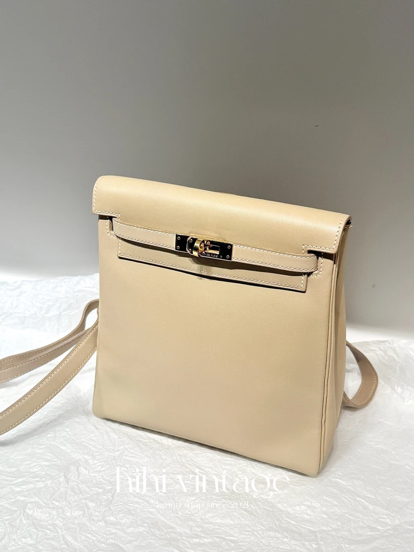 99新 Hermes/爱马仕 羊毛白金扣Kelly ado双肩包 一店