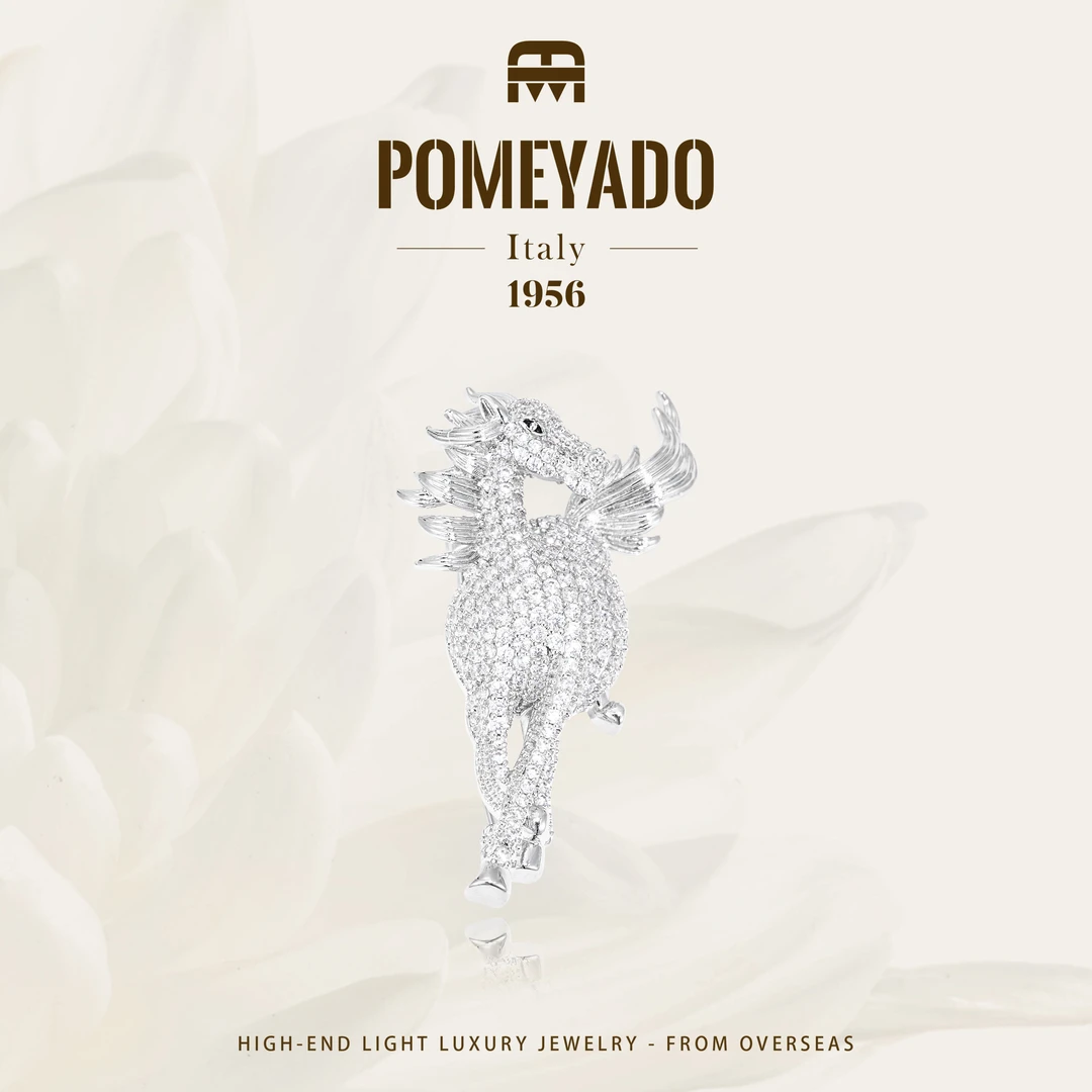 【童话飞马】Pomeyado骏马满镶贵气质感胸针F5719