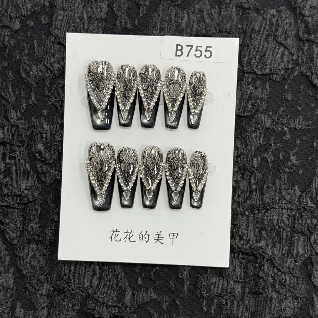 【B755】花花自制~春夏新款高级感高颜值不撞款小众纯手工穿戴甲