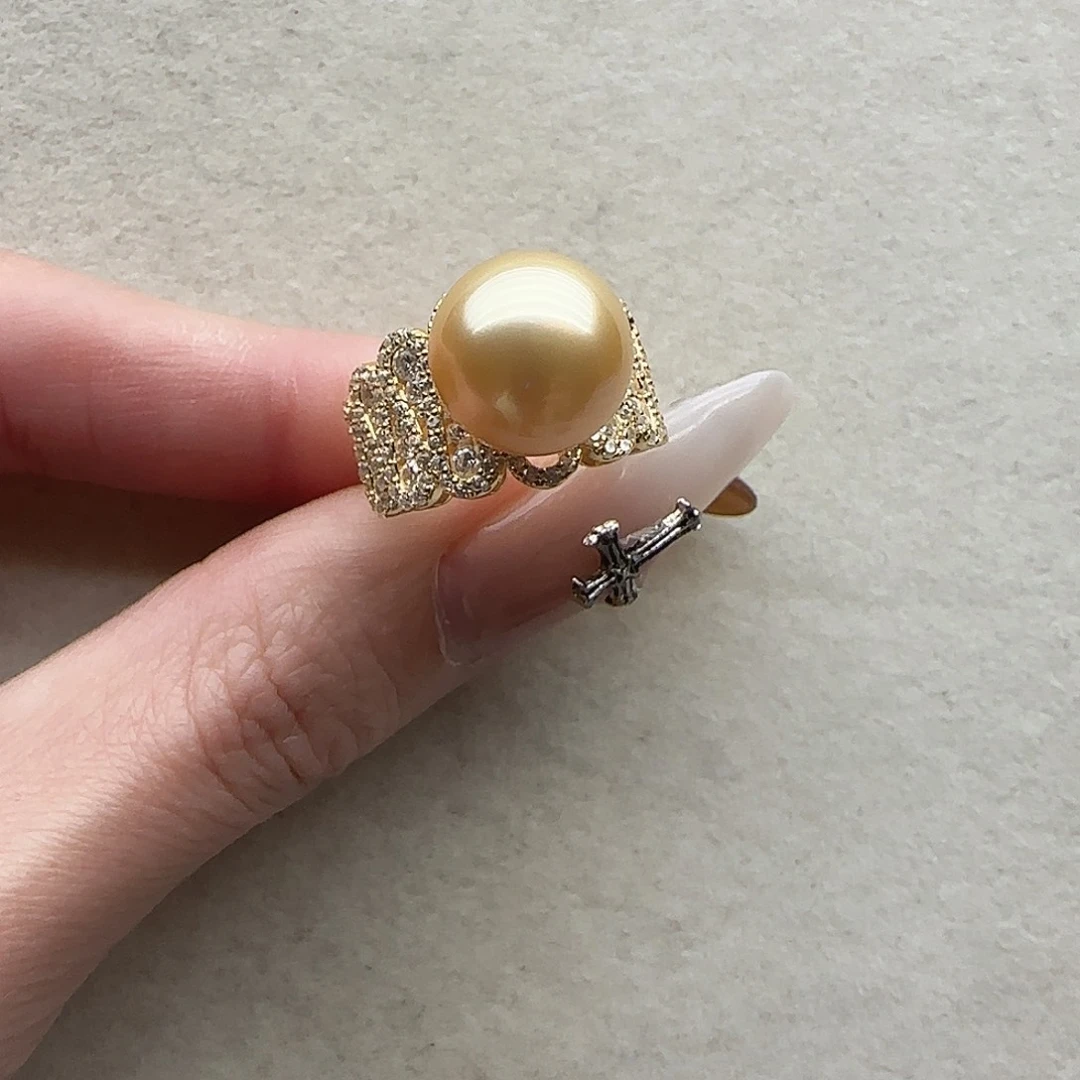银S925镶嵌海水珍珠戒指137