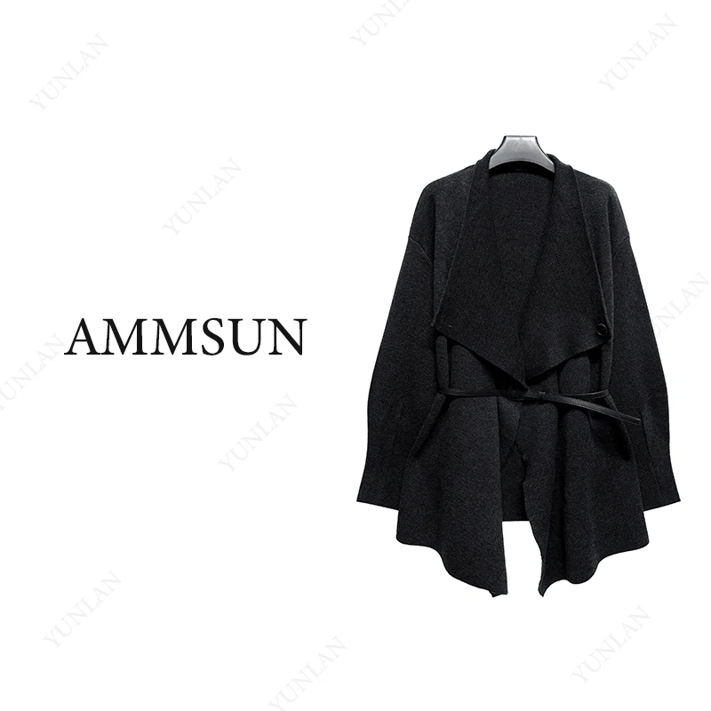 针织开衫8067-8572气质轻奢短款时尚黑色毛呢设计师秋冬