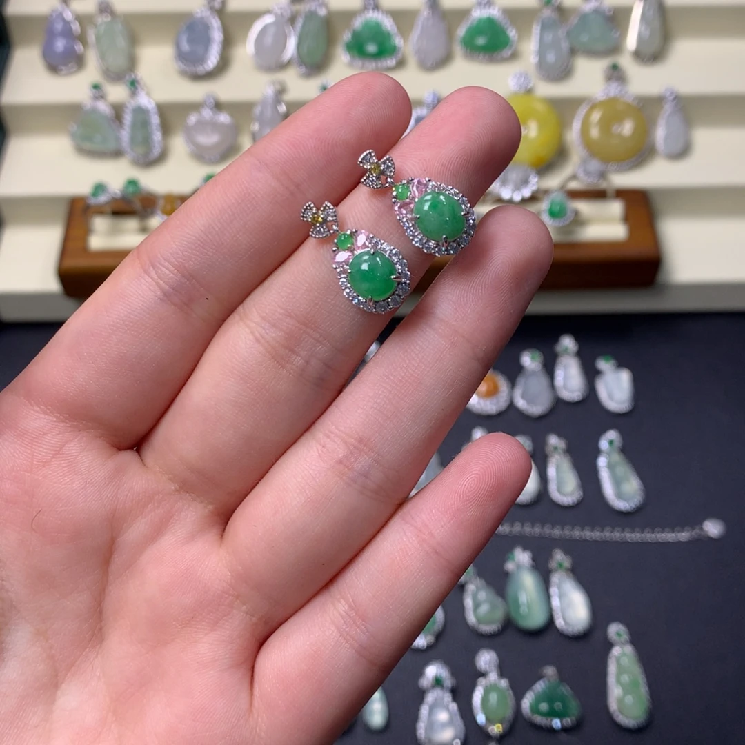 翡翠银S925镶嵌颈饰