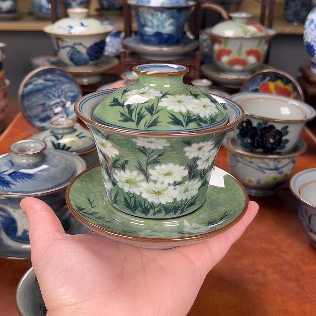 杯大*漁盖碗景德镇陶瓷