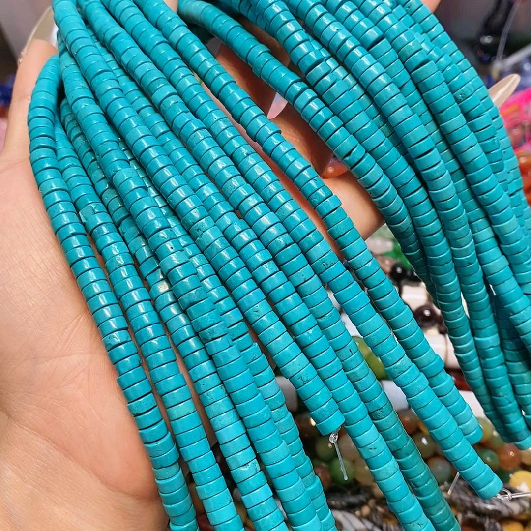 散珠玛瑙/玉髓蓝松直切一条6mm