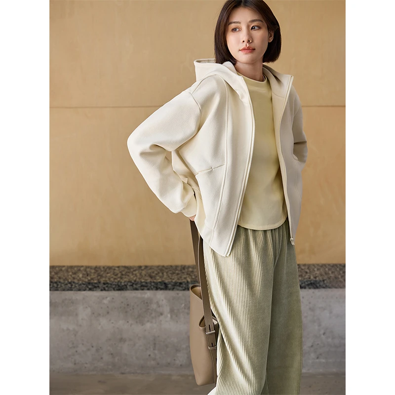 CLOUDSPACE/云上生活「奶呼呼冬季外套」连帽加绒休闲春季外套女