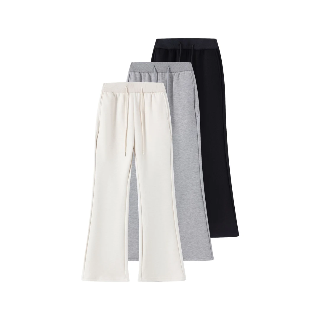 2024冬季加绒加厚外穿保暖显瘦气质时尚休闲喇叭裤