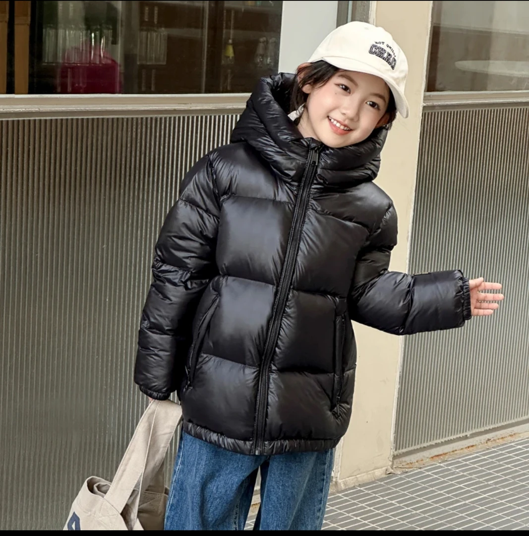 新款亲子装110-180尺加厚保暖蓄热中大童男女同款连帽时尚防寒服