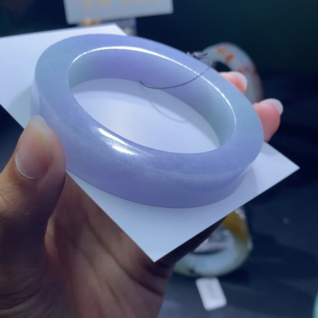 未镶嵌蓝紫色54到59正圈定制翡翠