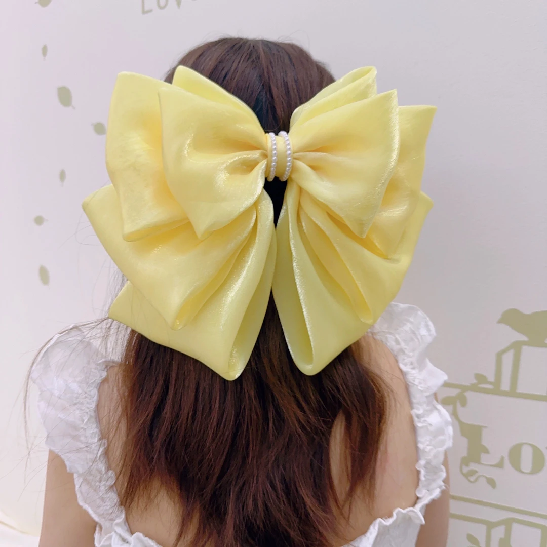 气质法式人鱼姬超大蝴蝶结发夹后脑勺发饰原创设计女发夹头饰