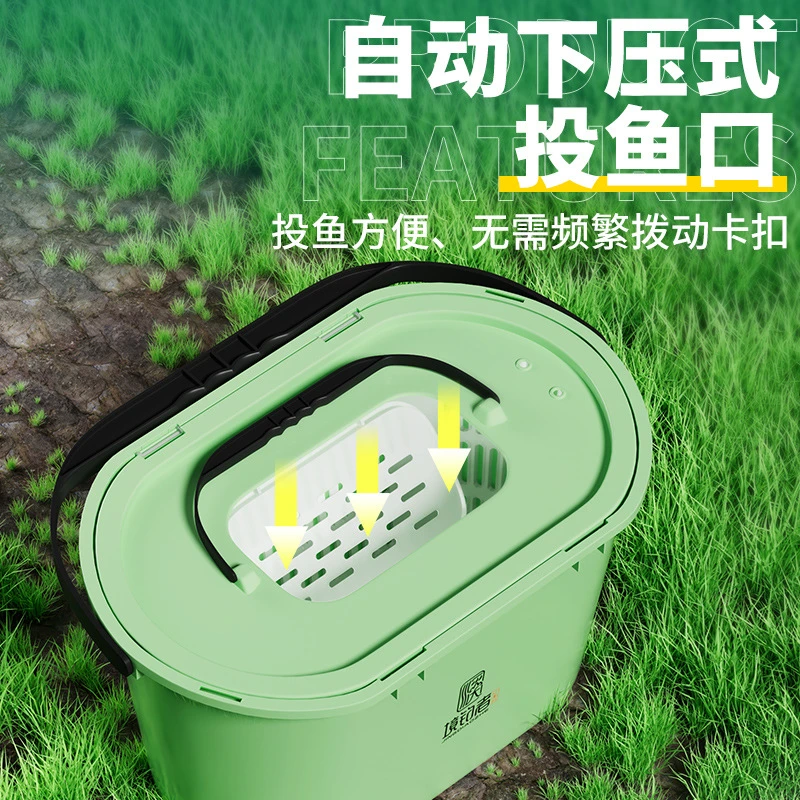 新店福利小凤仙溪流活鱼桶双层溪流钓鱼桶走钓溪流桶增氧气大容量