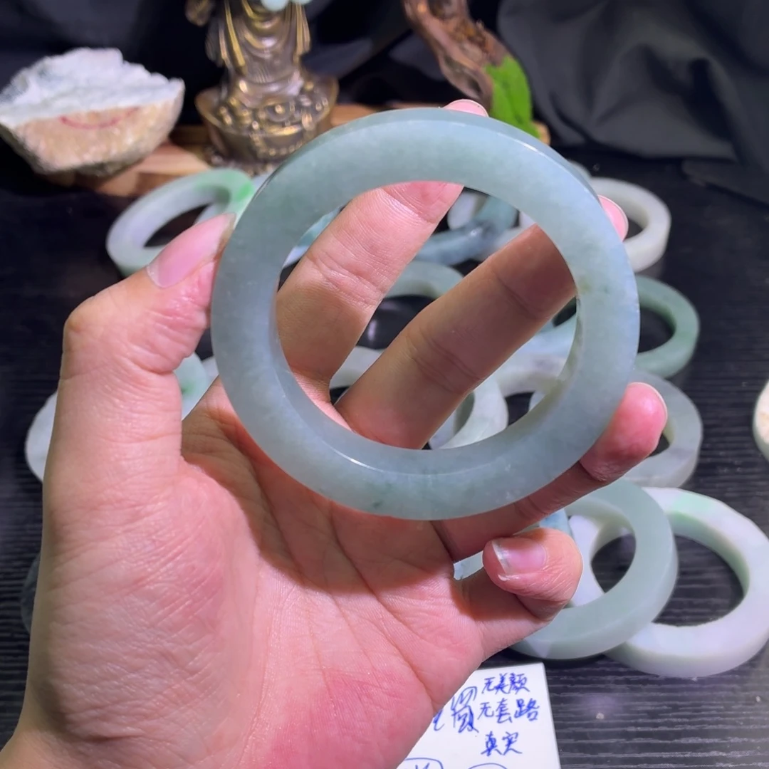定制翡翠未镶嵌天然翡翠A货毛胚手镯定制
