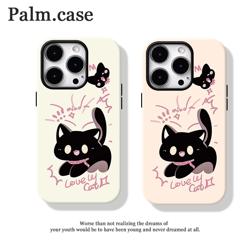 菲林二合一适用华为/oppo/vivo/小米/一加/苹果16手机壳卡通猫咪