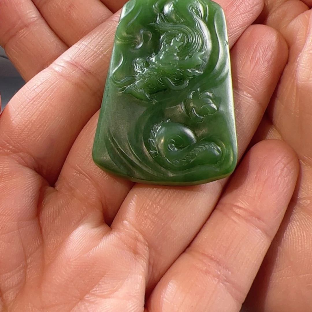 【闪购商品】和田玉（碧玉）颈饰未镶嵌.****✨龙牌