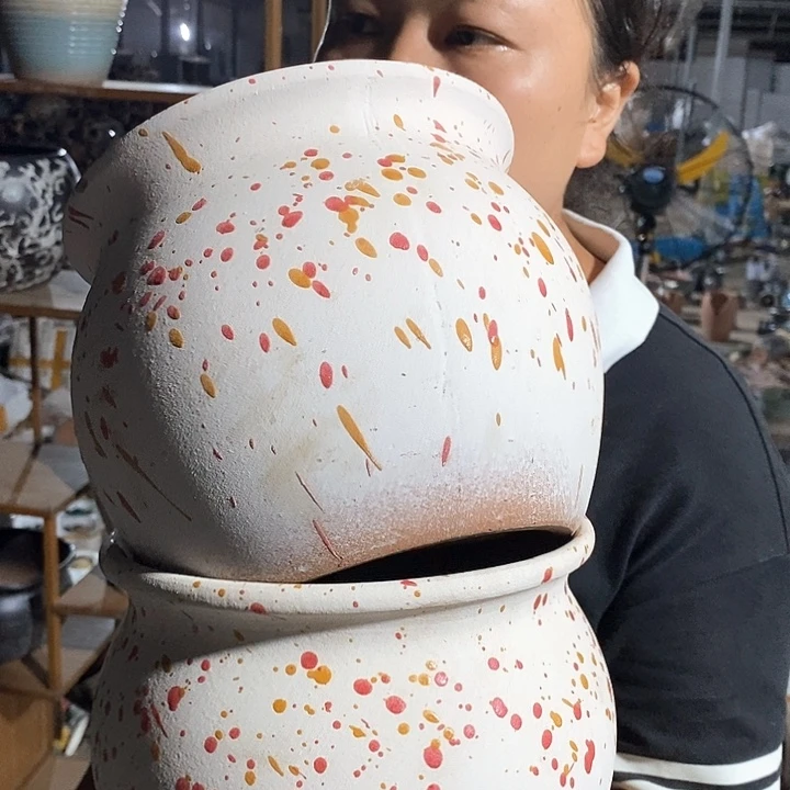 粗陶花盆高度。 17口径18
