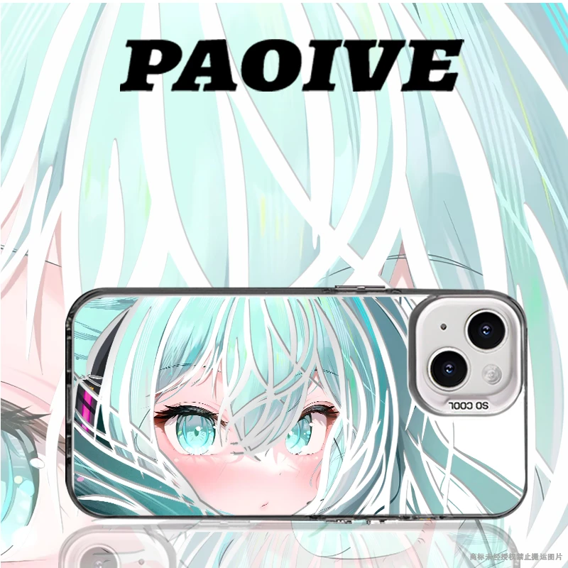 适用苹果华为vivo一加iPhone14小米三星初音未来防摔彩银手机壳