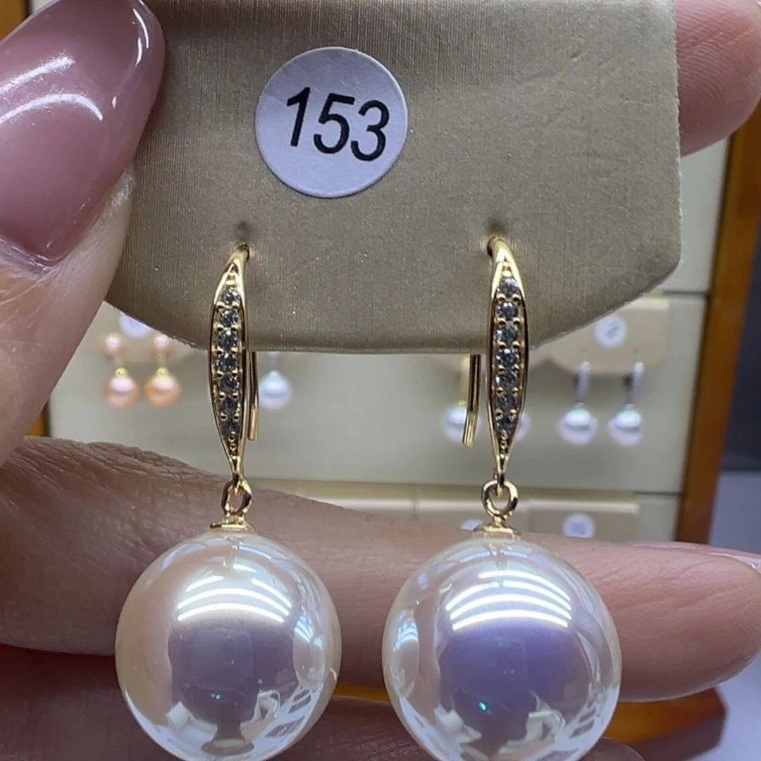 淡水珍珠耳饰银S925镶嵌