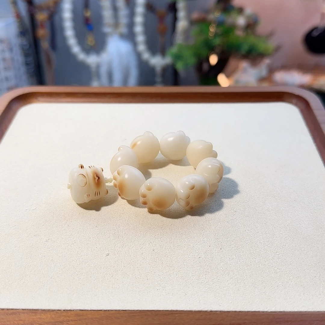 菩提根/象牙果吊坠大猫爪手捻设计款
