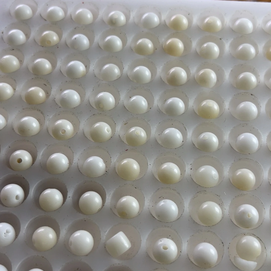 吊坠白玉菩提瑕疵8白玉圆珠200颗