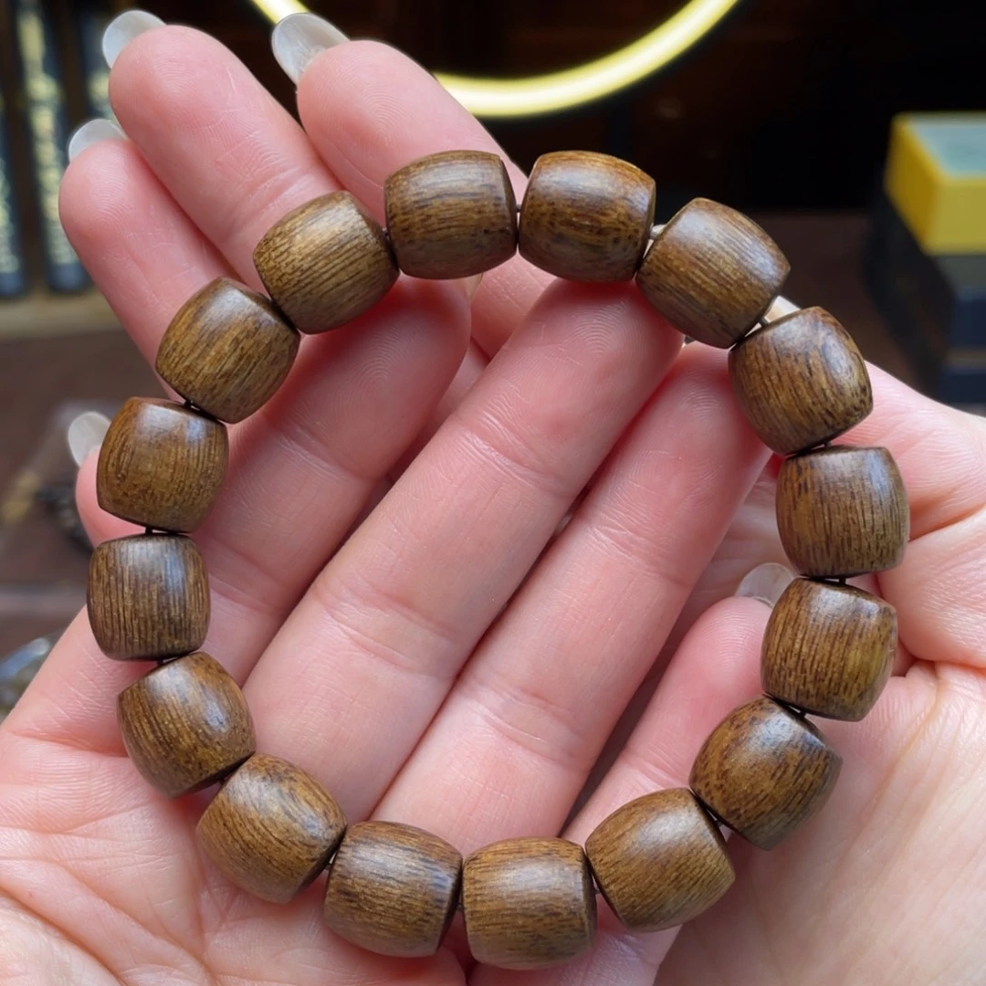 沉香手串越南芽庄白棋楠1.2桶珠单圈