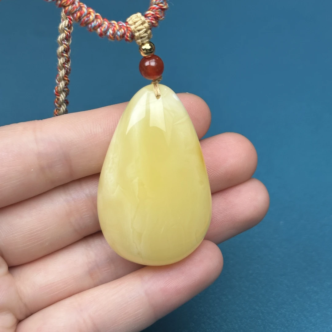 M5468天然原矿蜜蜡 水滴牌 27.2*46.5*16.2mm抖音基地质检发货