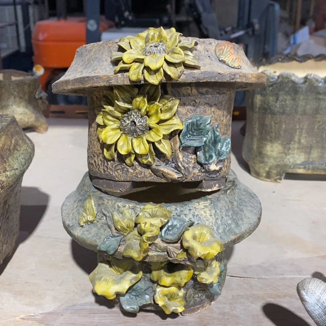 红陶青藤花器多肉花盆