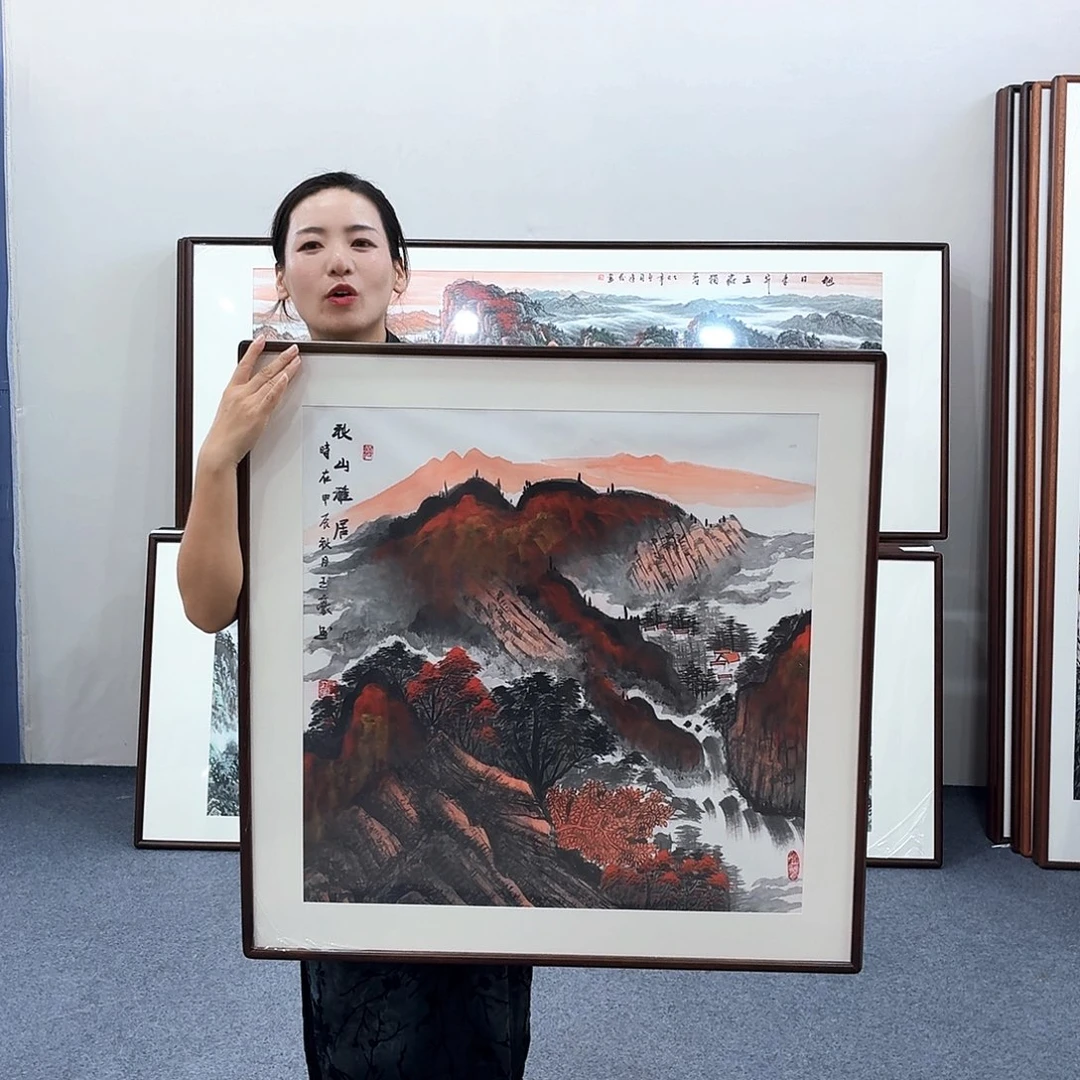 国画手绘作品80*80尺寸